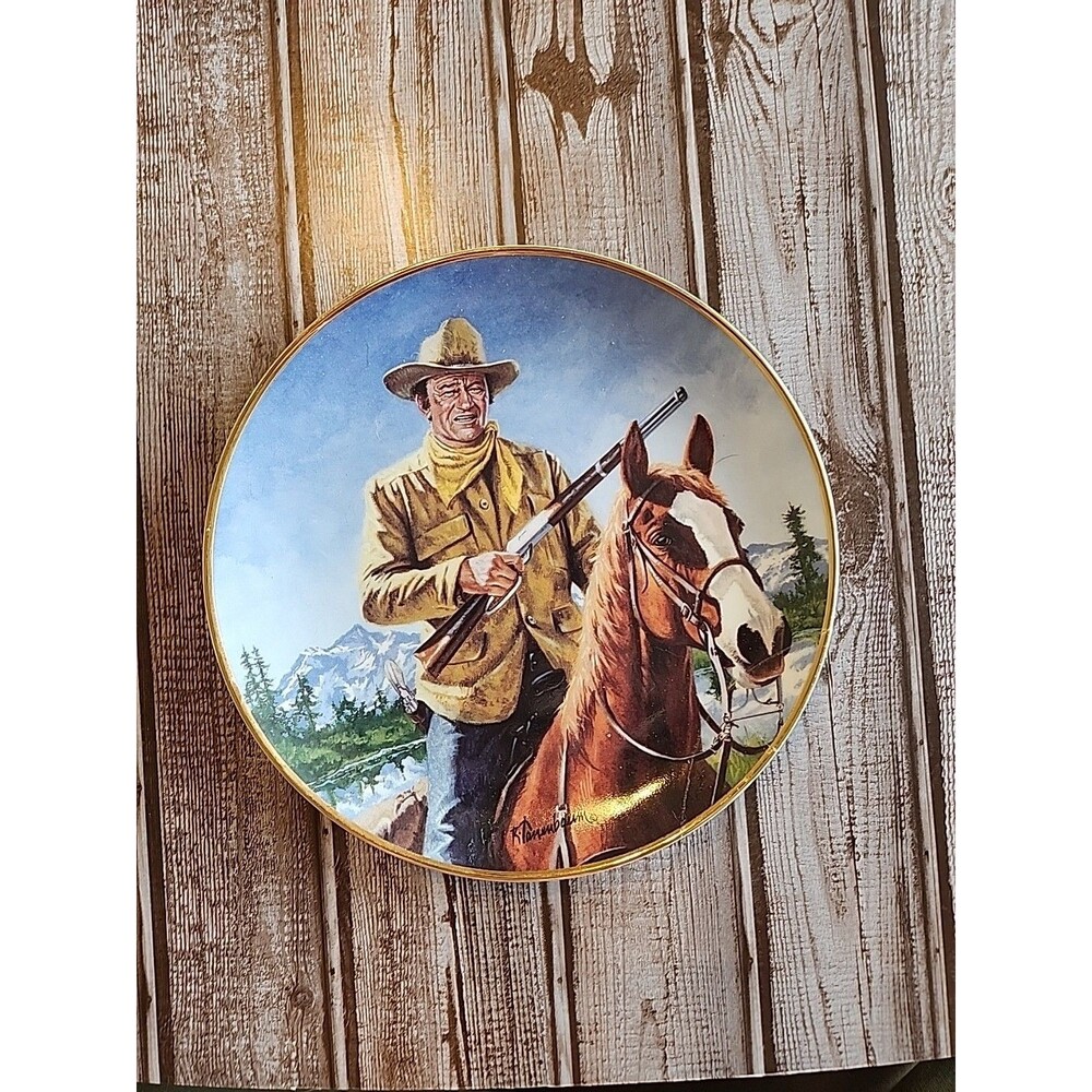 John Wayne "High Country" Collectable Porcelain Plate Franklin Mint 24k Edge